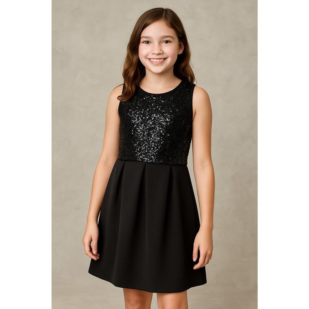 Epic Threads Girls Black Sequin Dress Size M 8–10 Party Holiday Special Occasion